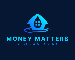 Water Supply - Aqua House Droplet logo design