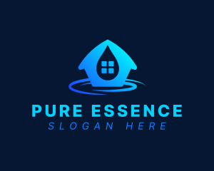 Purification - Aqua House Droplet logo design