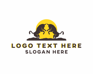 Horns - Wild Bull Fighting logo design