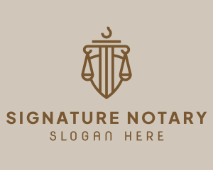 Brown Scale Notary logo design