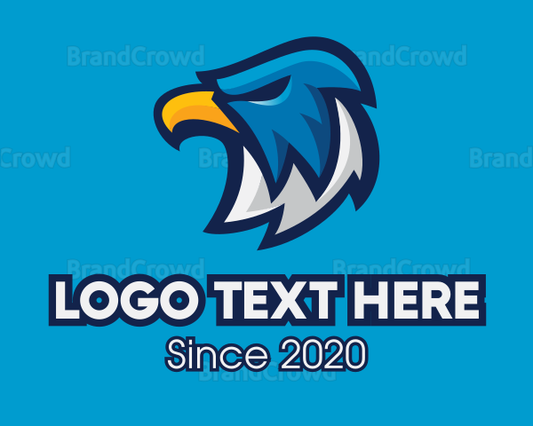 Blue Eagle Bird Mascot Logo