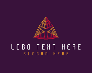 Electronic - Abstract Triangle Pyramid logo design