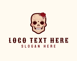 Taco - Flower Decoration Skull logo design