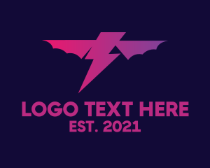 Voltage - Thunder Bat Wings logo design