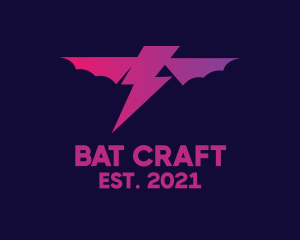 Bat - Thunder Bat Wings logo design