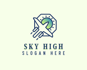 Flying Aviation Plane logo design