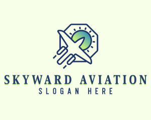 Flying Aviation Plane logo design