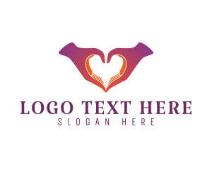 Giving - Social Hand Heart logo design