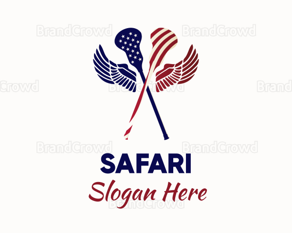 American Flag Lacrosse Logo