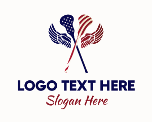 Activewear - American Flag Lacrosse logo design