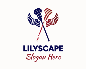 Sports Network - American Flag Lacrosse logo design