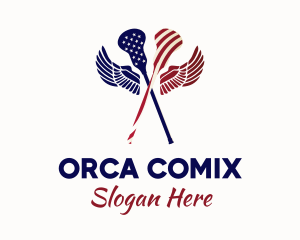 Championship - American Flag Lacrosse logo design