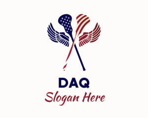 Tournament - American Flag Lacrosse logo design