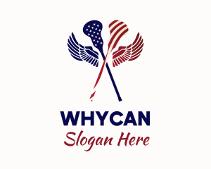 Country - American Flag Lacrosse logo design