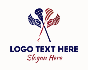 Lacrosse - American Flag Lacrosse logo design