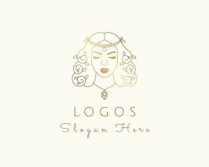 Female - Nature Leaf Goddess logo design