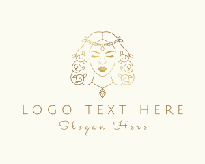 Hairdresser - Nature Leaf Goddess logo design