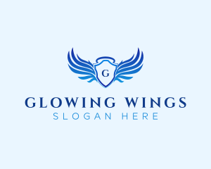 Wing Shield Angel logo design