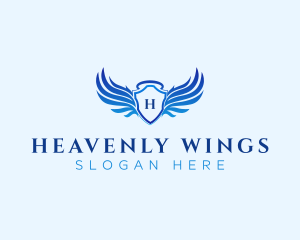 Wing Shield Angel logo design