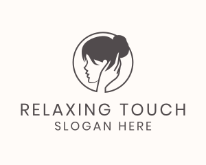 Massage - Woman Head Massage logo design