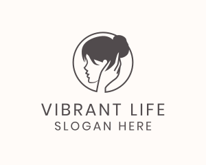 Woman Head Massage logo design