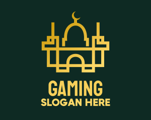 Geometric Golden Mosque Logo