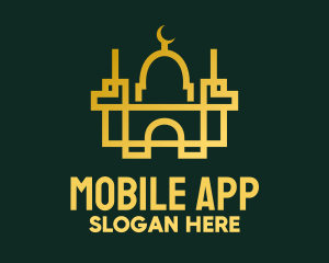 Geometric Golden Mosque Logo