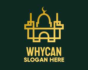 Geometric Golden Mosque Logo