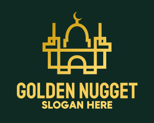 Geometric Golden Mosque logo design