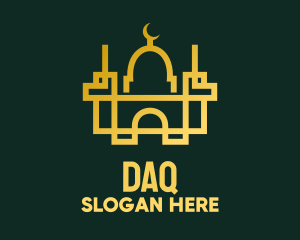 Islamic - Geometric Golden Mosque logo design