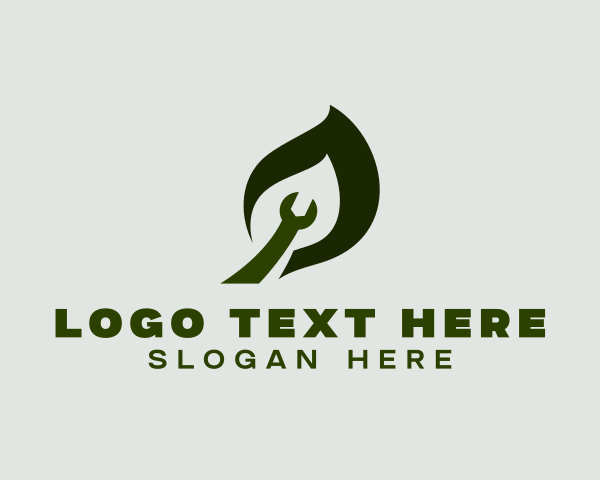 Reparation - Eco Wrench Mechanic logo design