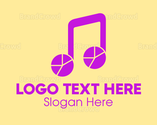 Musical Note Pie Chart Logo