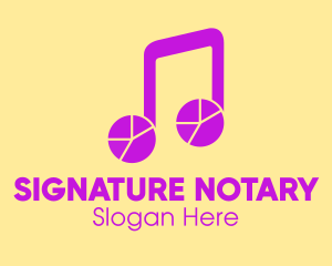 Musical Note Pie Chart Logo