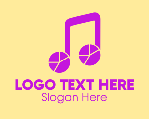 Childrens Song - Musical Note Pie Chart logo design