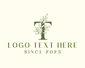 Vegan - Letter T Plant logo design