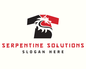 Serpentine - Oriental Dragon Suit logo design