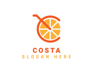 Orange Juice Letter C logo design