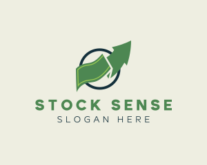 Stocks - Circle Money Arrow logo design