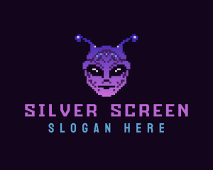 Pixel Retro Alien  Logo