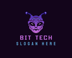 Pixel Retro Alien  logo design