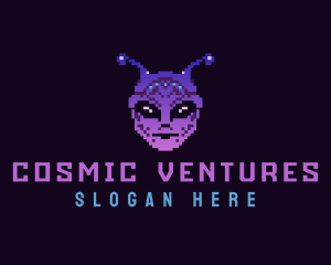 Pixel Retro Alien  logo design