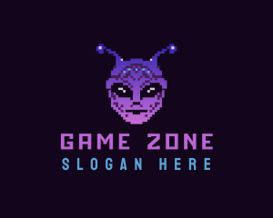 Pixel Retro Alien  logo design