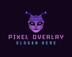 Pixel Retro Alien  logo design