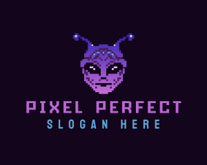 Pixel Retro Alien  logo design