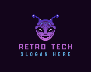 Pixel Retro Alien  logo design