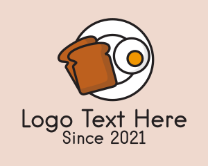 Fried - Egg Toast Breakfast Plate logo design