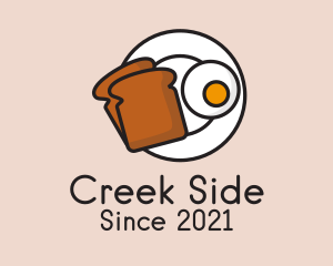 Egg Toast Breakfast Plate logo design