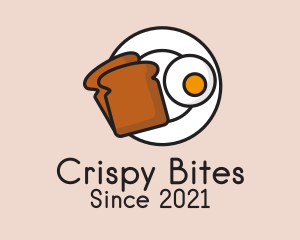 Fried - Egg Toast Breakfast Plate logo design