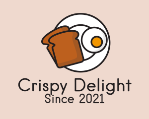 Fried - Egg Toast Breakfast Plate logo design