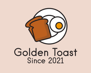 Toast - Egg Toast Breakfast Plate logo design